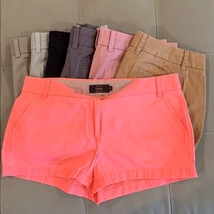 J Crew shorts seven pairs, various colors.